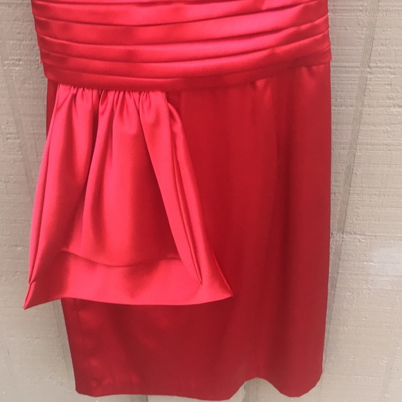 Sz 3/4 Josh & Jazz Red Strapless Formal Mini - Picture 3 of 5